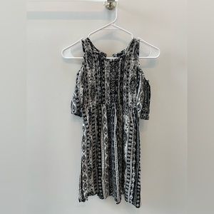 Casual black and white boho children’s dress